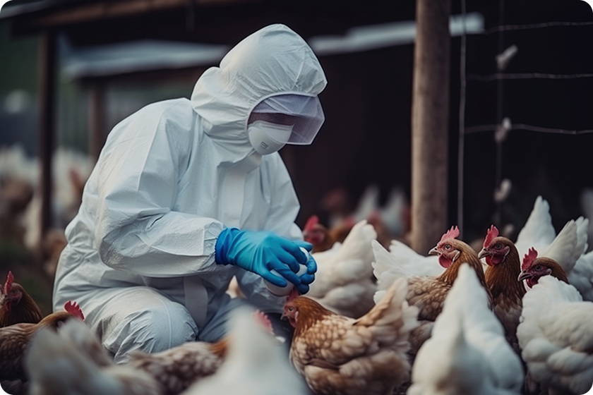 Bird Flu 2025 virus illustration