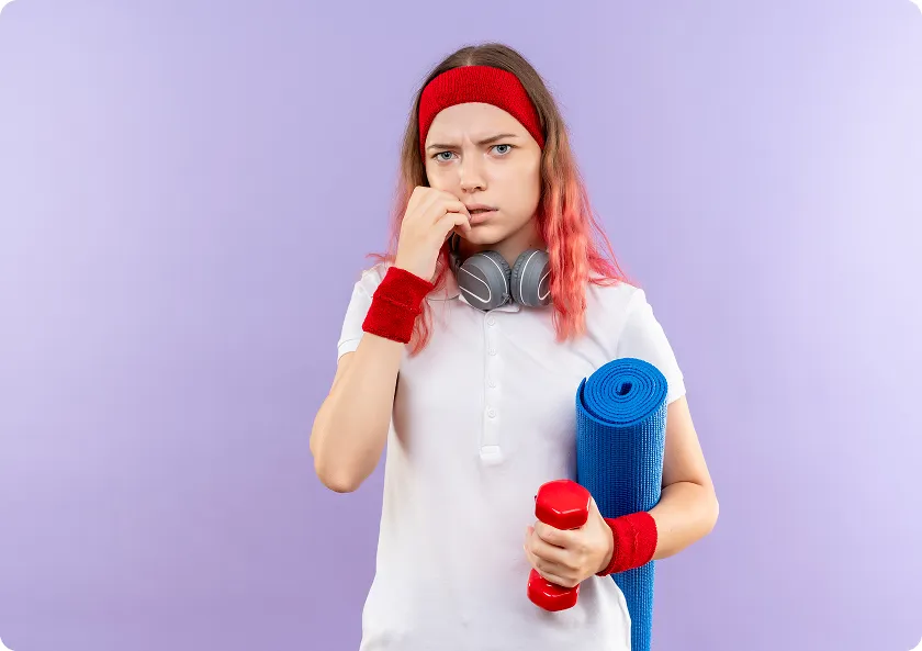 Daily exercise routine with cardio, strength, and flexibility exercises.