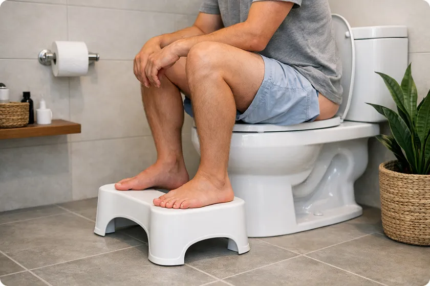 Using a toilet stool aids digestion and detox for a healthier colon.