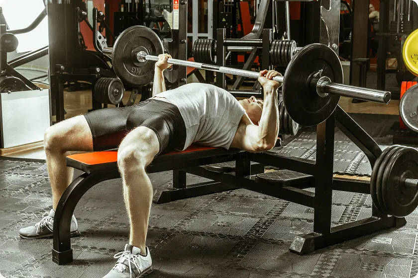 Upper body workout for men showing reps and sets in 5 day workout routine