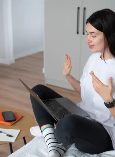 taking knowledge from the laptop and getting knowledge.