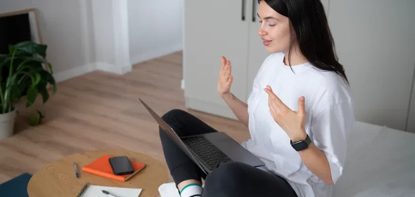 taking knowledge from the laptop and getting knowledge.