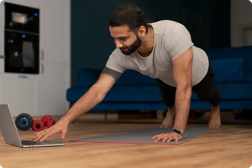 Athlete performing consistent full body workout plan for men to gain strength.