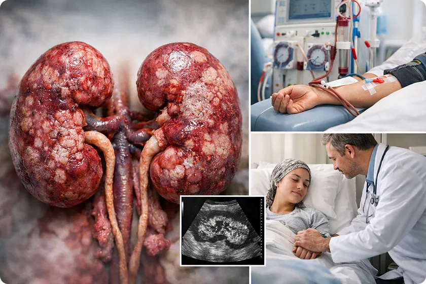 A close-up of a patient’s kidneys with lupus nephritis stages shown, demonstrating the severity of kidney disease in lupus patients, a key concern in understanding whether lupus can kill you.