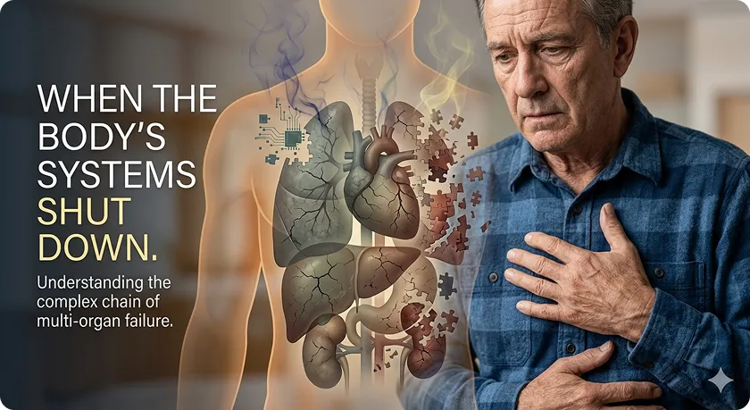 Older man with organ graphic shows what is considered excessive drinking