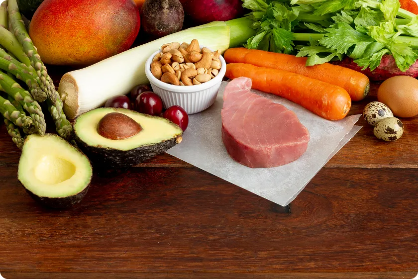 Lean meat with vegetables representing 95 lean ground beef choices