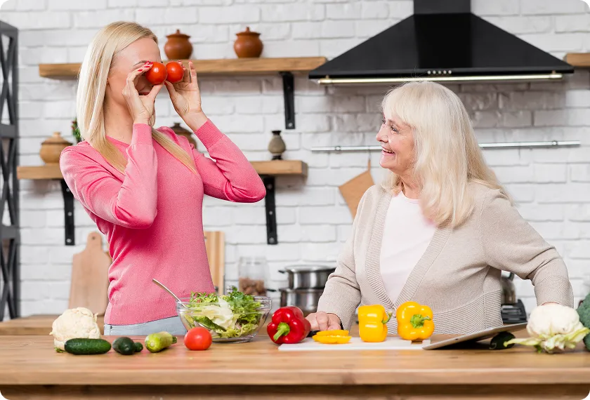 Woman choosing vegetables, wondering does drinking alcohol age you