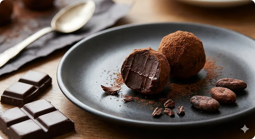 Rich dark chocolate truffles are often foods that are difficult to digest.