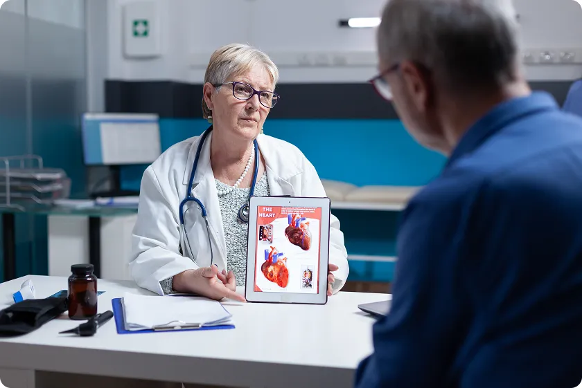 Medical screening for symptoms of clogged arteries during heart checkups