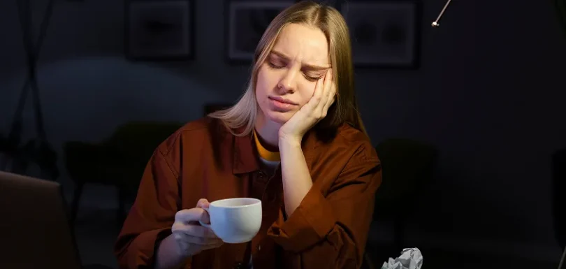 Man experiencing exhaustion with signs of exhaustion vs fatigue discomfort