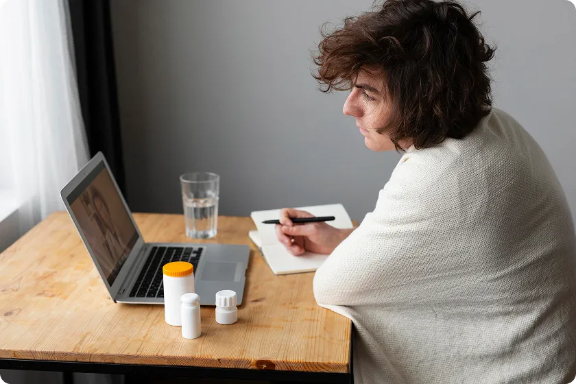 Patient and caregiver plan chronic illness productivity around daily medication needs.