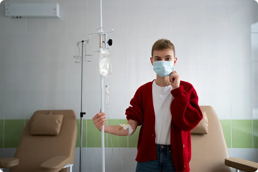 Patient watching NAD+ IV drips while considering NAD+ IV drip risks