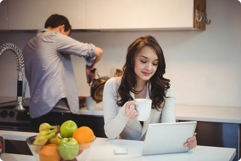 Woman following energy boosting habits during daily energy reset routine
