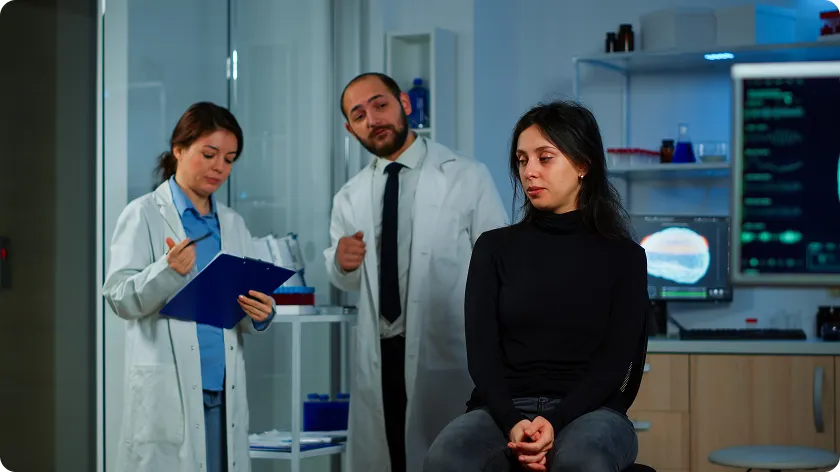 Researcher analyzes biomarkers supporting HER2-positive gastroesophageal cancer treatment decisions.